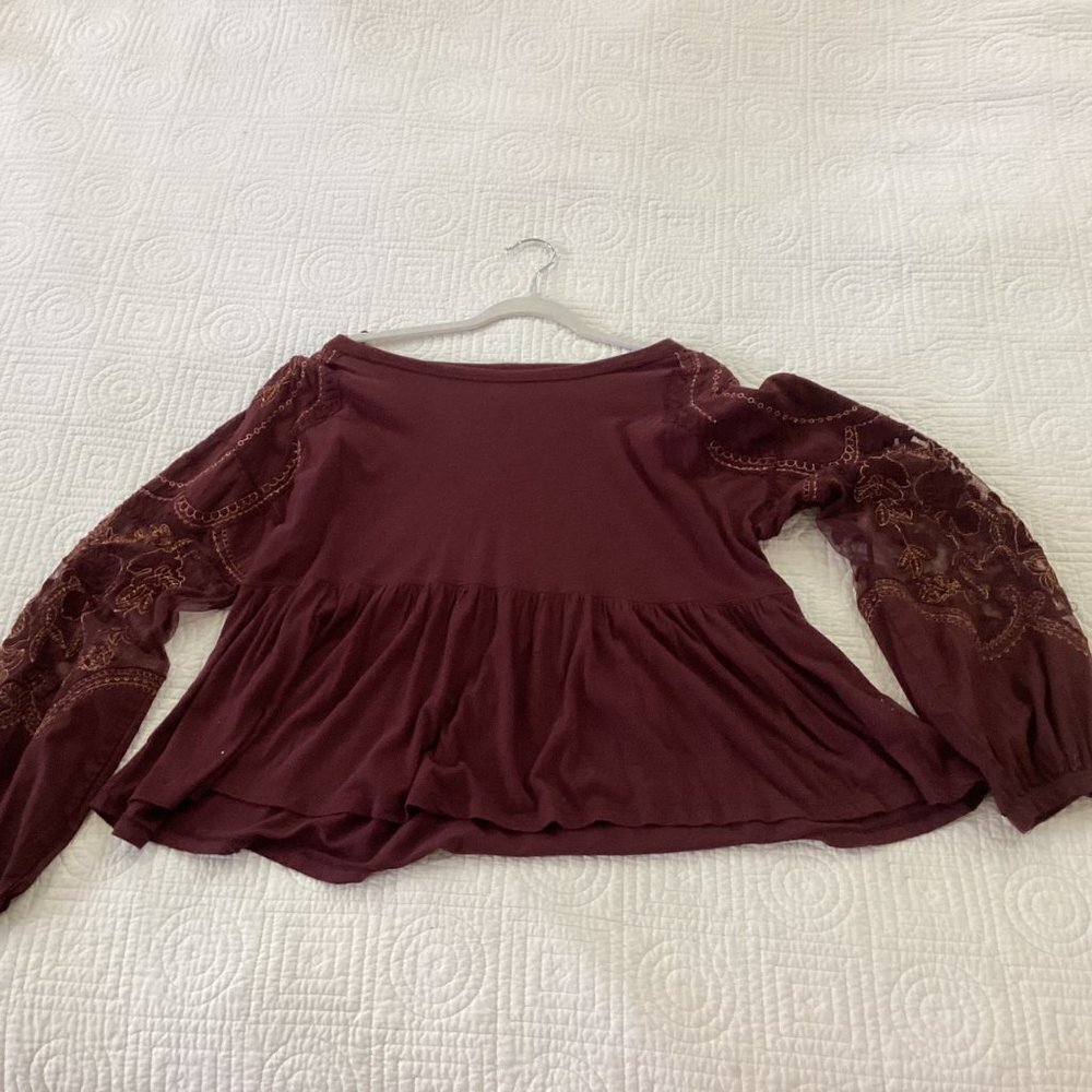 Free People Penny peplum embroidered top size XS - Picture 12 of 16